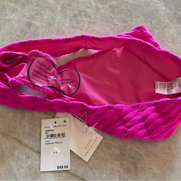NWT Good‎ American Pink Jacquard Bikini Bottom - Picture 6 of 10